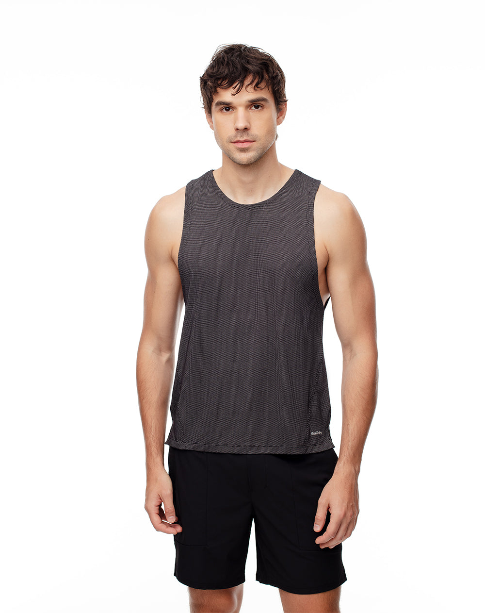 Camisilla deportiva antibacterial negra hombre