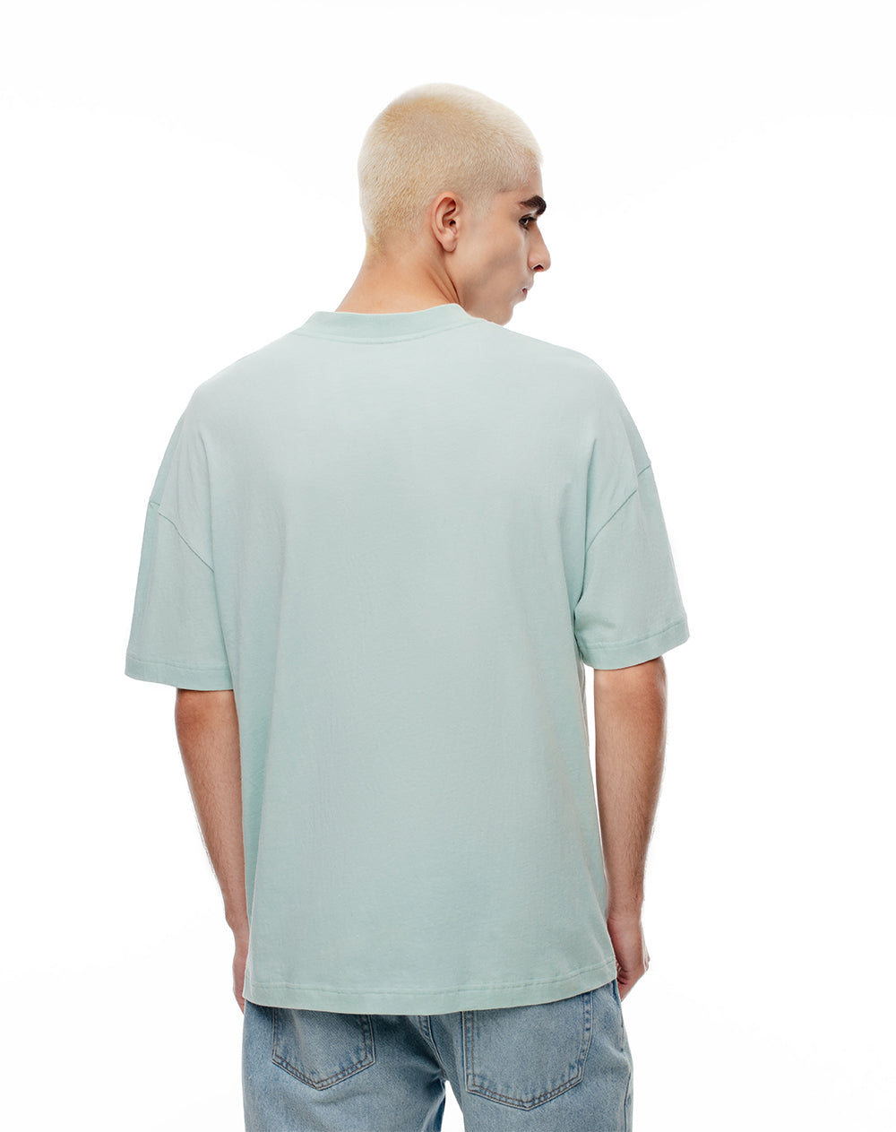 Camiseta regular algodón azul hombre