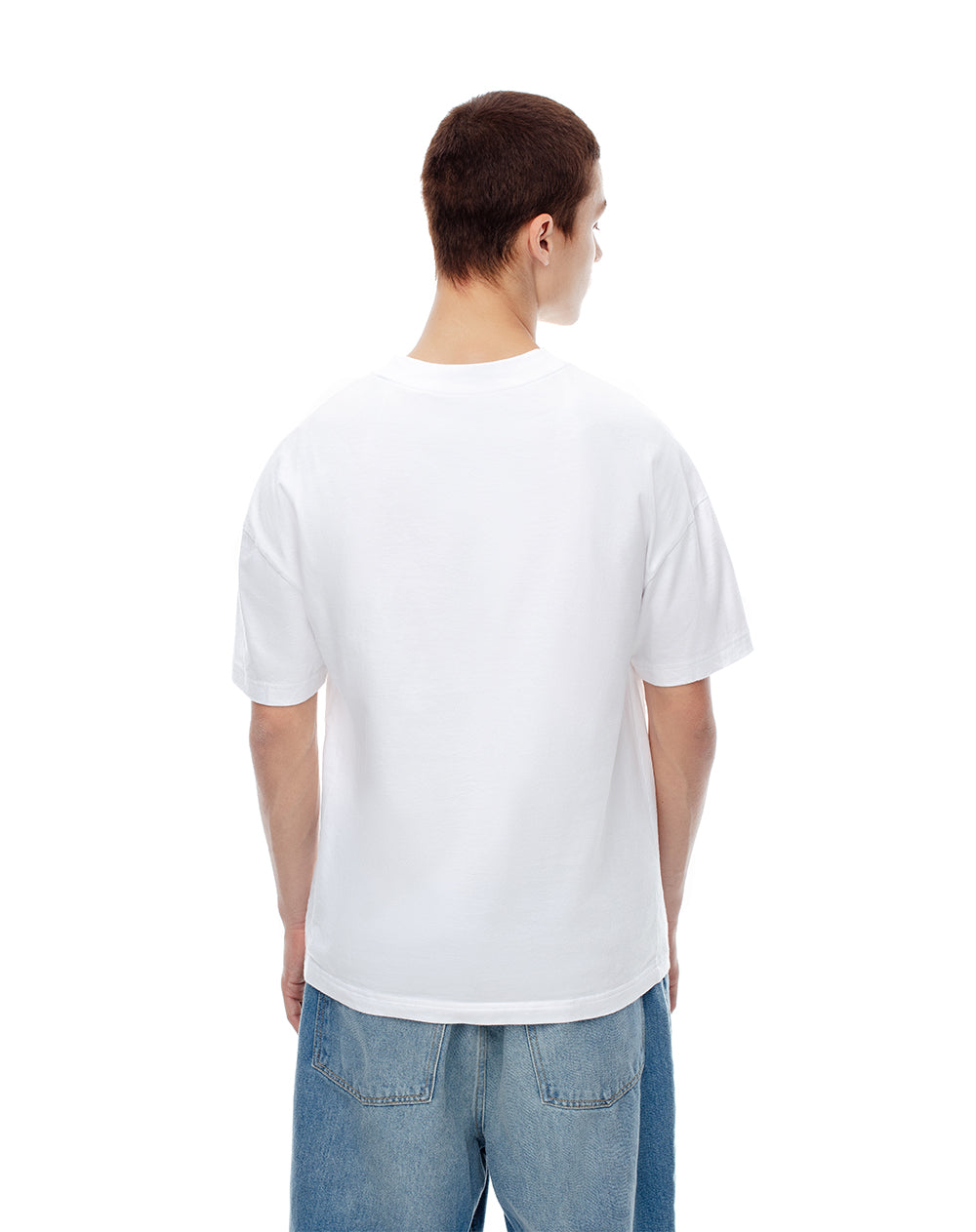 Camiseta regular algodón blanca hombre
