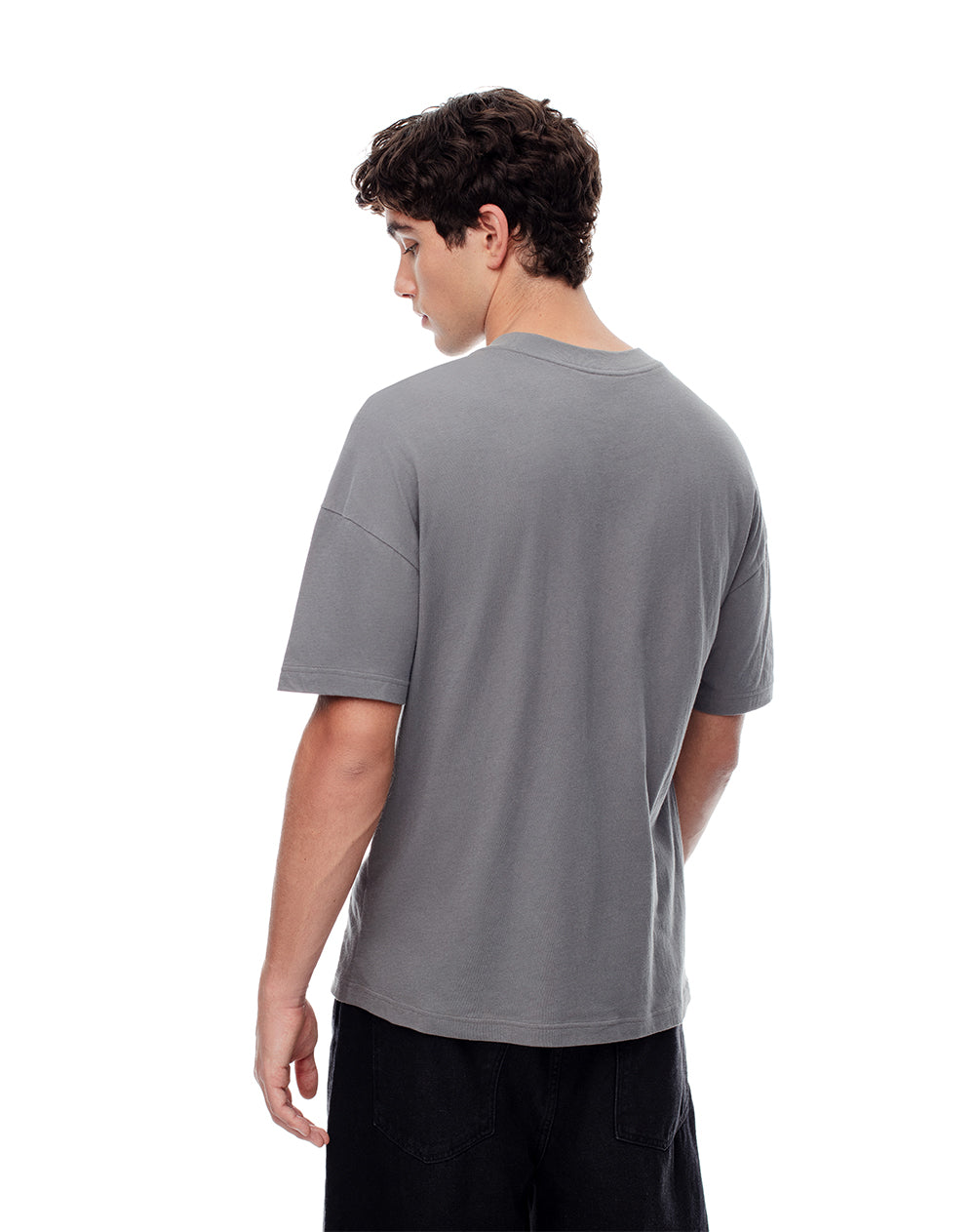 Camiseta regular algodón gris hombre