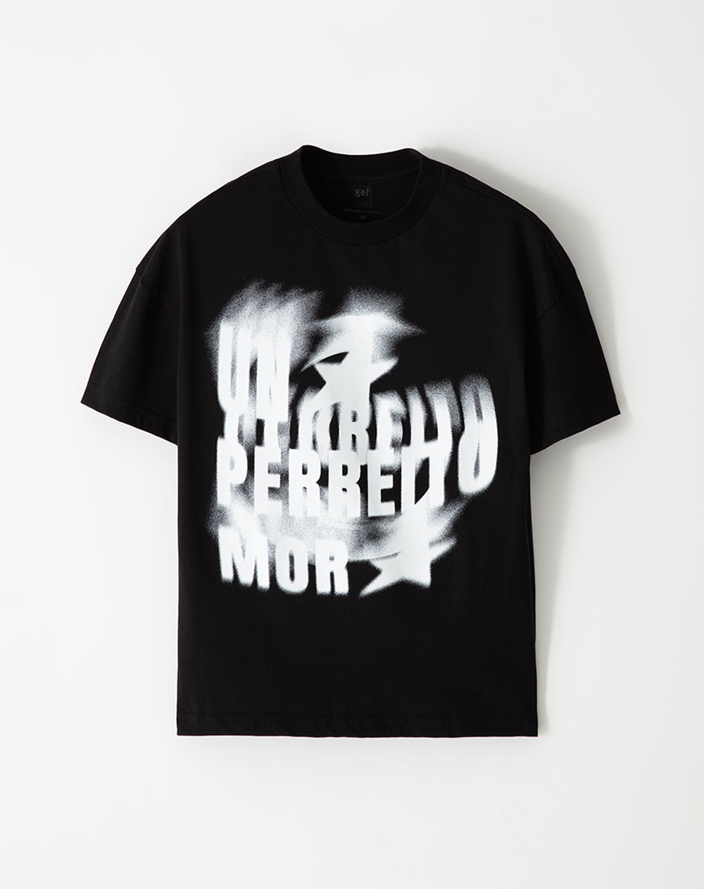 Camiseta oversize algodón negra estampada unisex