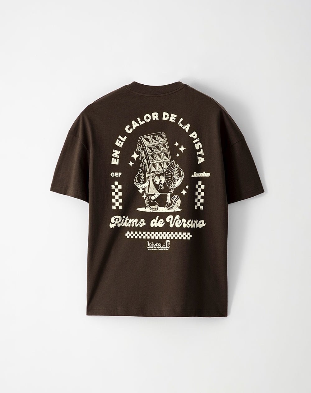 Camiseta regular algodón negra chocolate unisex