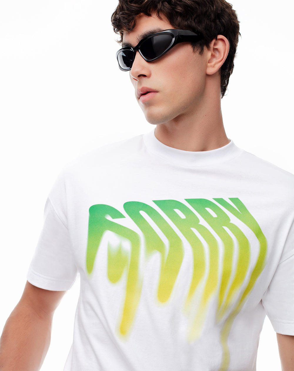 Camiseta oversize algodón blanca estampada unisex