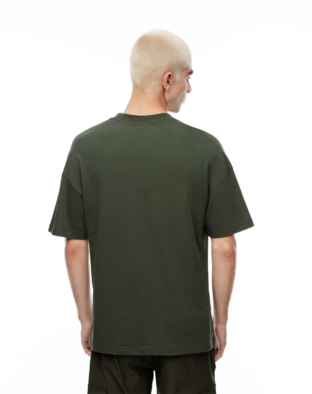 Camiseta regular algodón verde hombre
