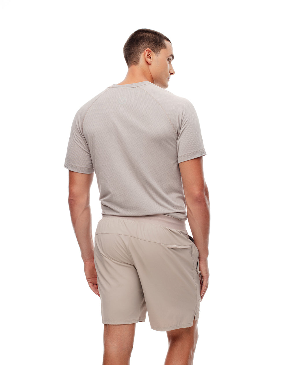Pantaloneta deportiva secado rápido taupe hombre