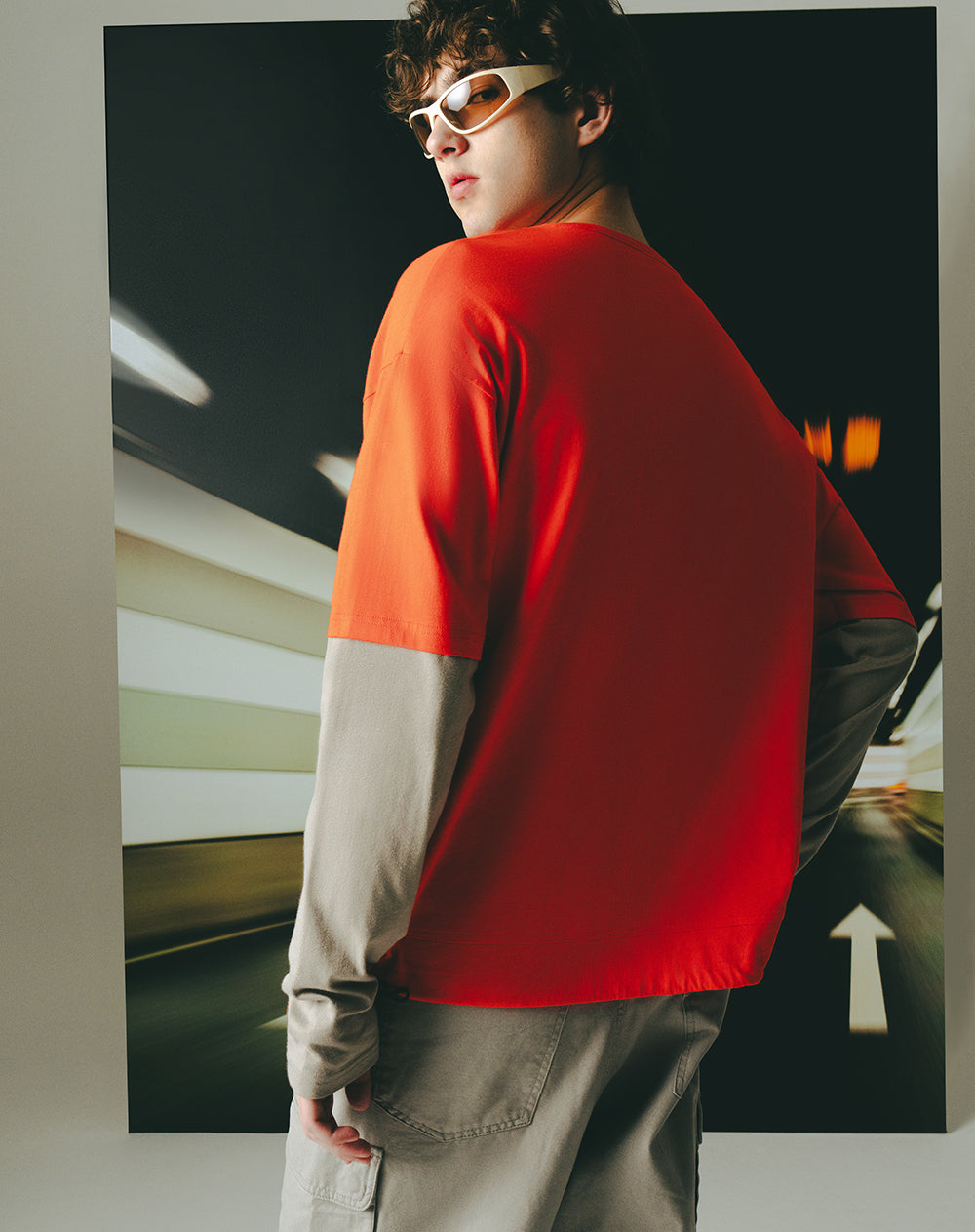 Camibuzo oversize algodón naranja hombre