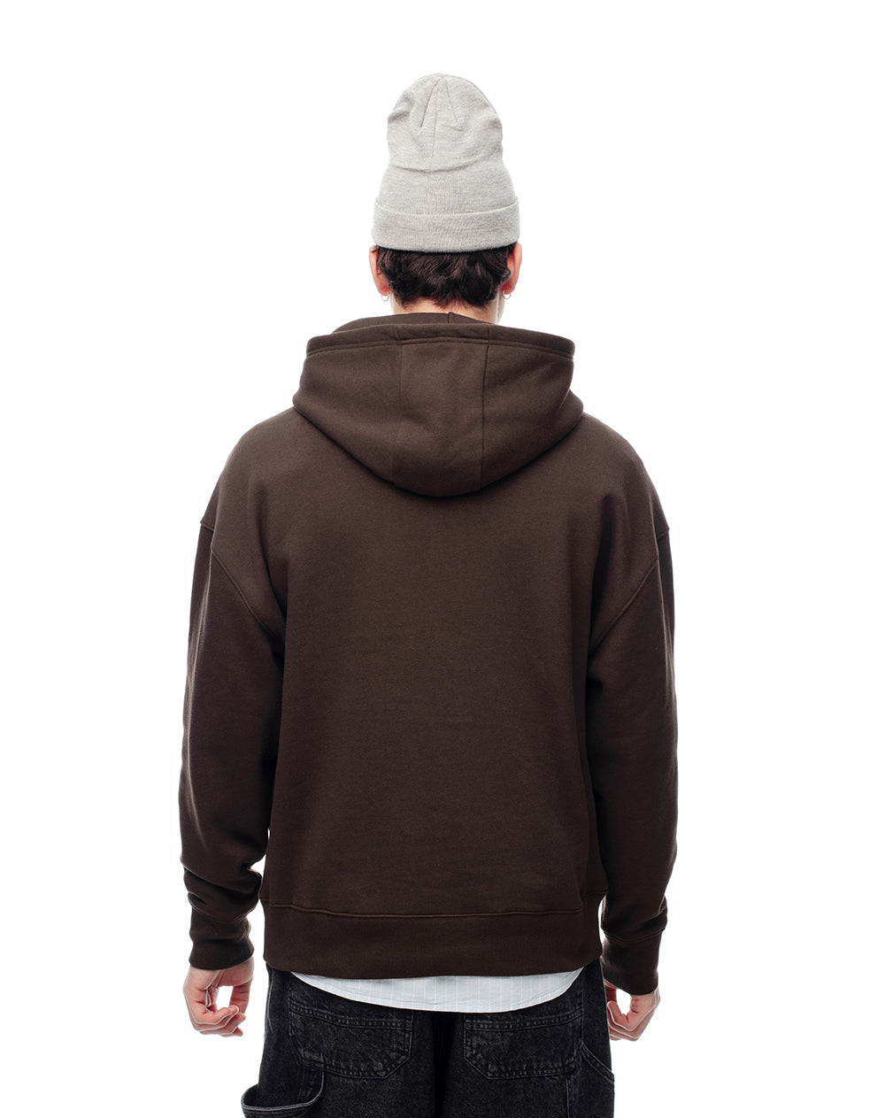 Buzo tipo hoddie chocolate hombre