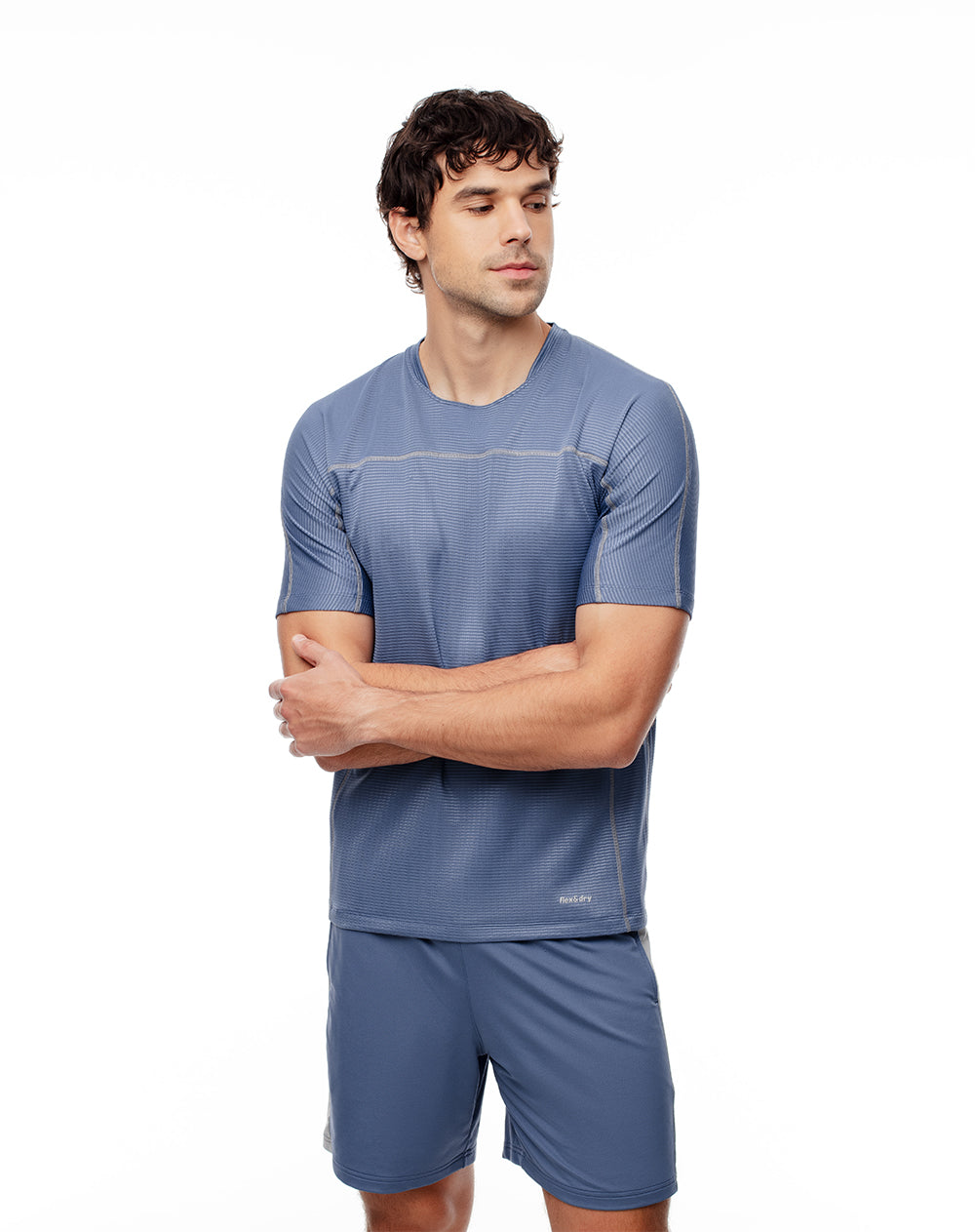 Camiseta regular fit manga corta azul