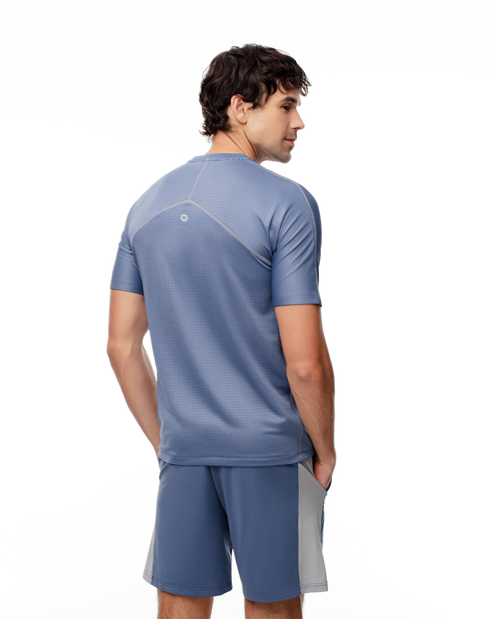 Camiseta deportiva antibacterial azul hombre