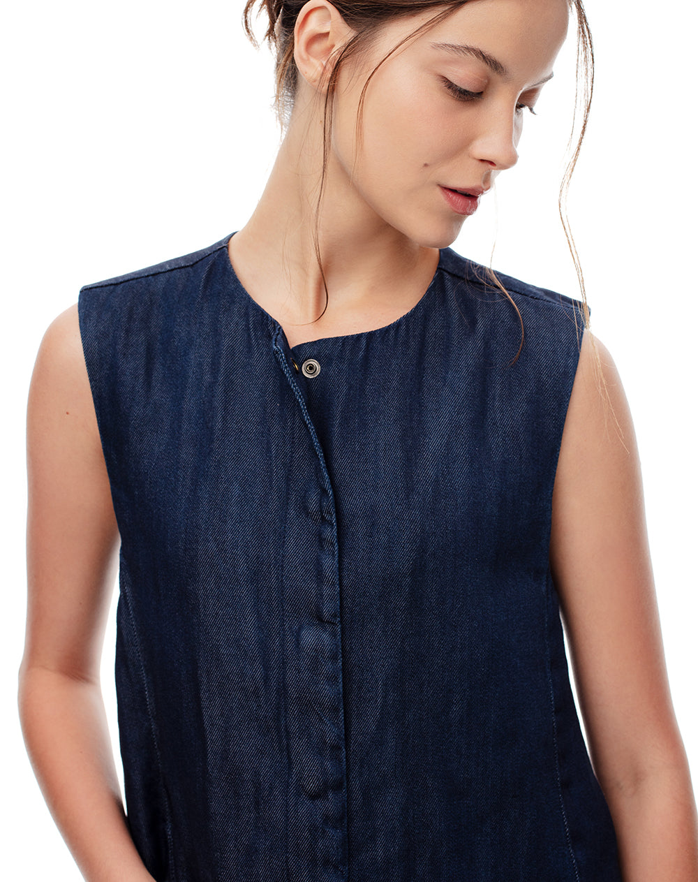 Chaleco regular índigo oscuro mujer