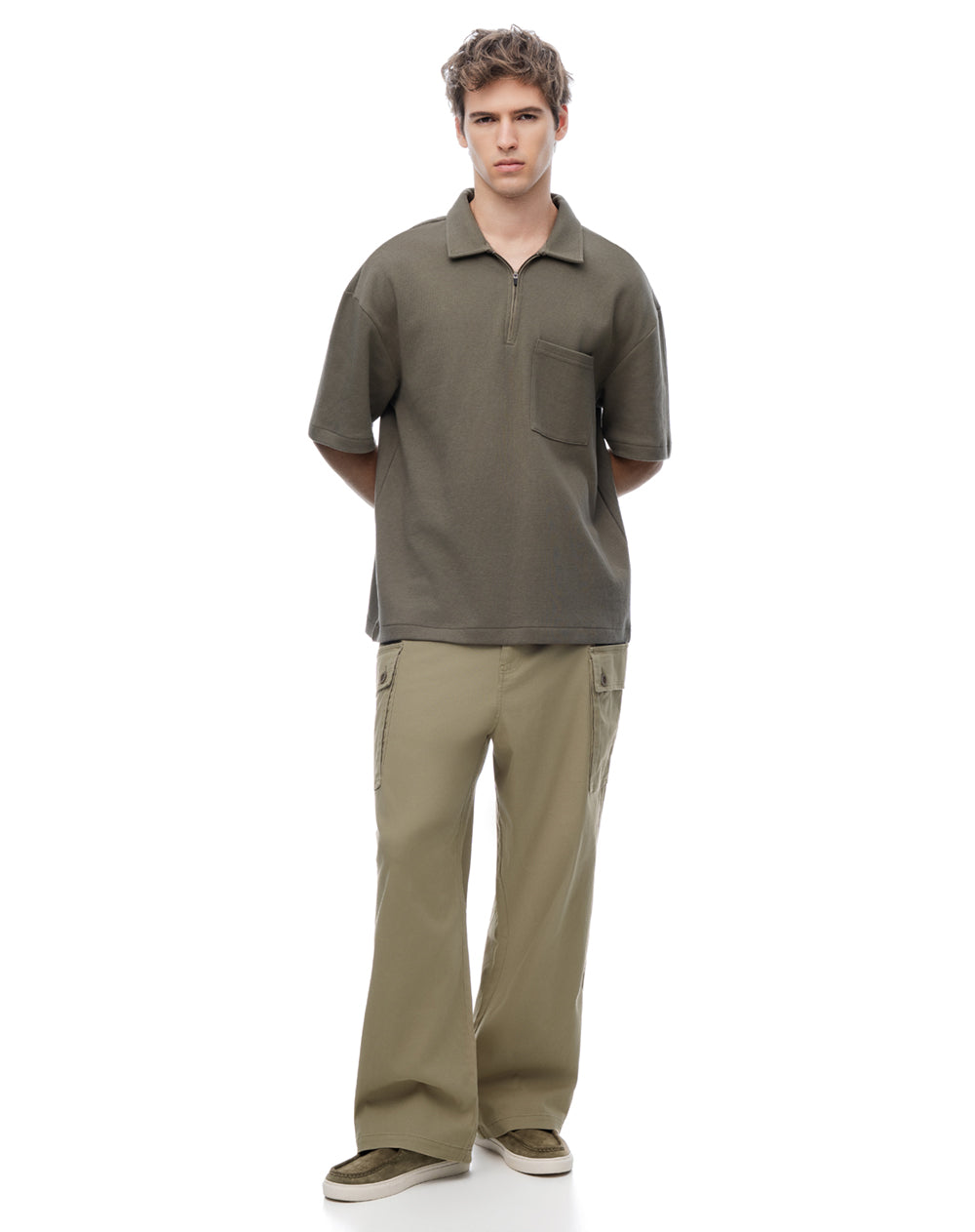 Pantalón cargo drill caqui hombre