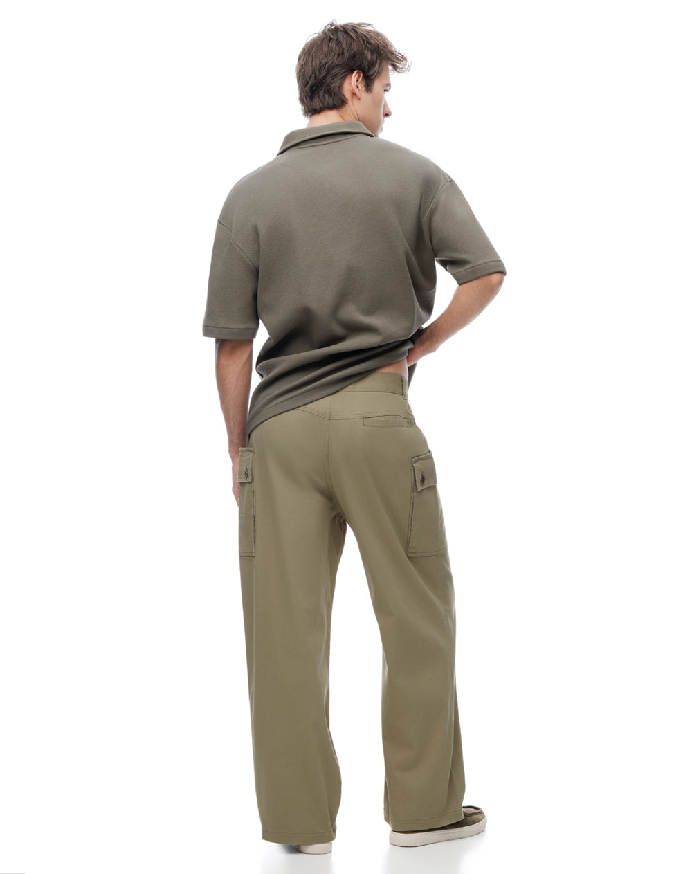 Pantalón cargo drill caqui hombre