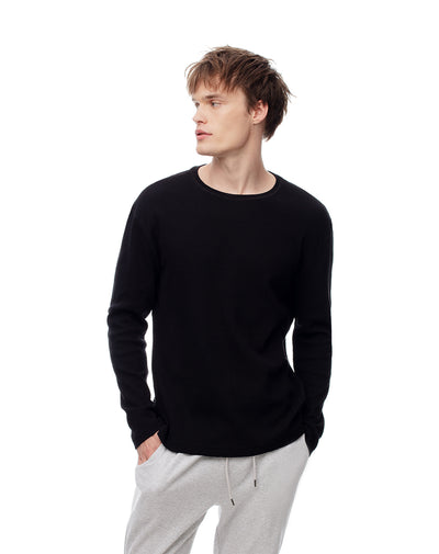 Camibuzo regular algodón negra hombre