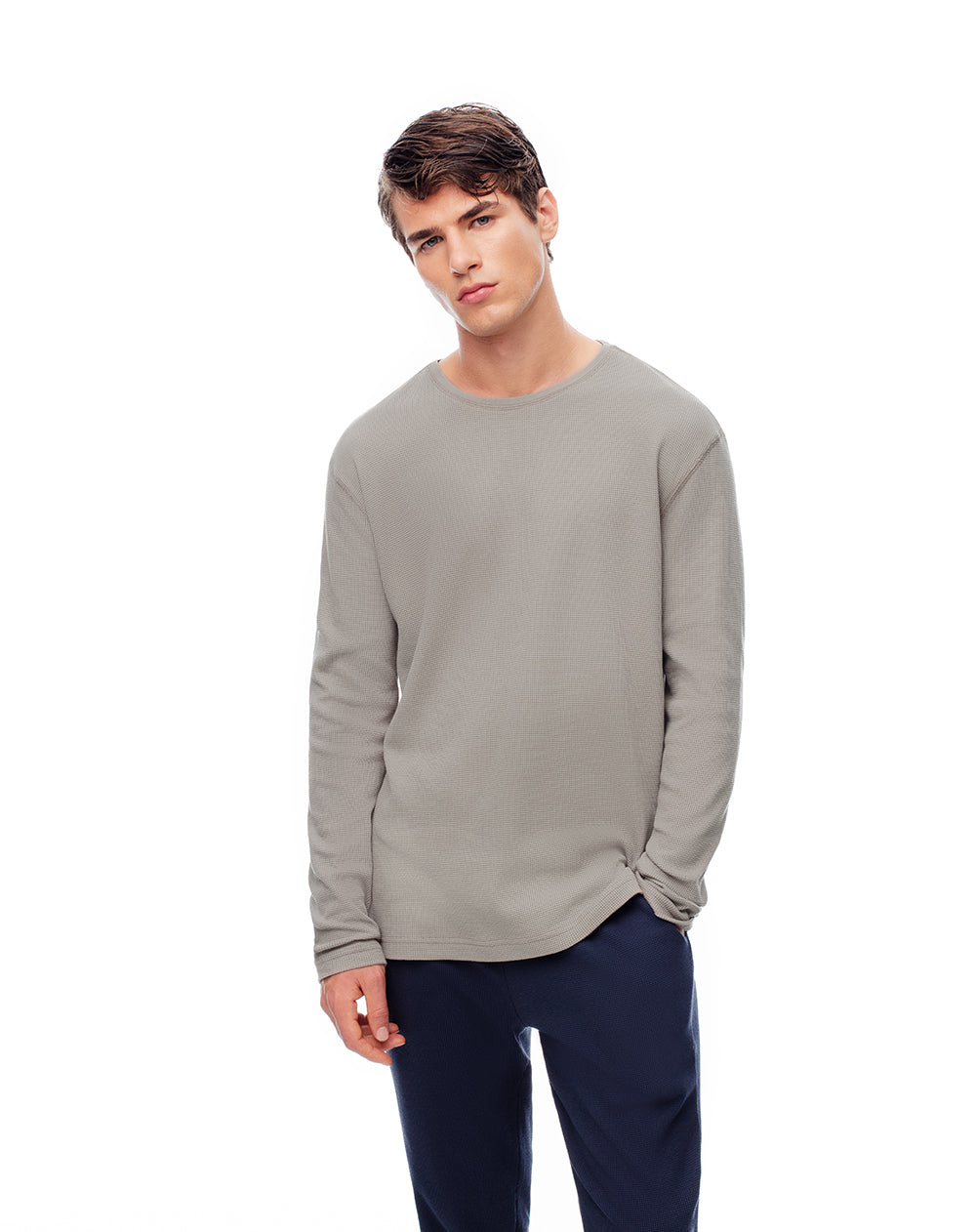 Camibuzo regular algodón taupe hombre