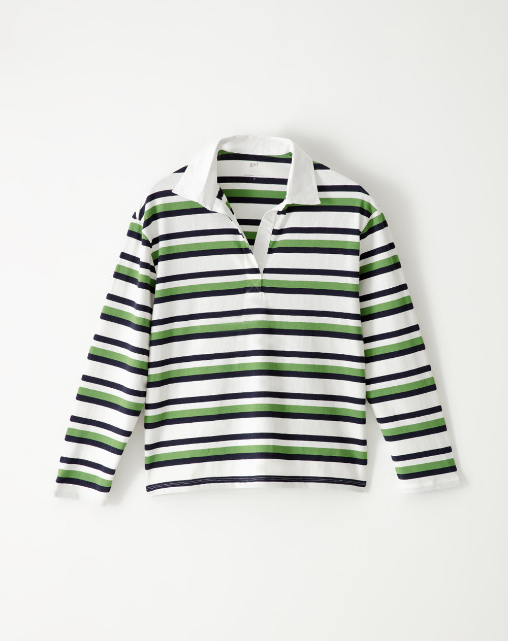 Camibuzo tipo polo oversized rayas mujer