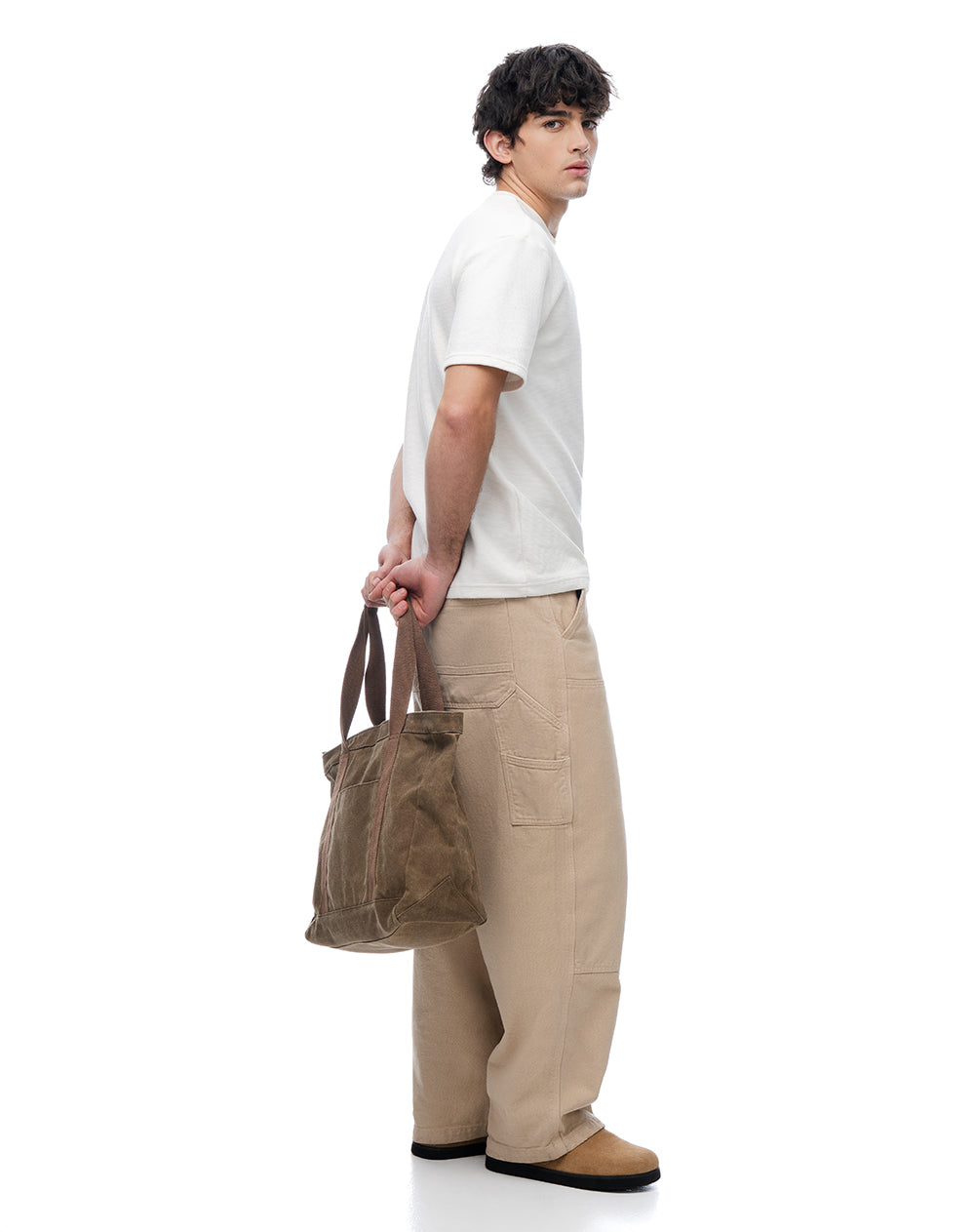 Maletin maxi shopper café hombre