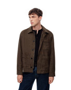 Chaqueta regular chocolate hombre