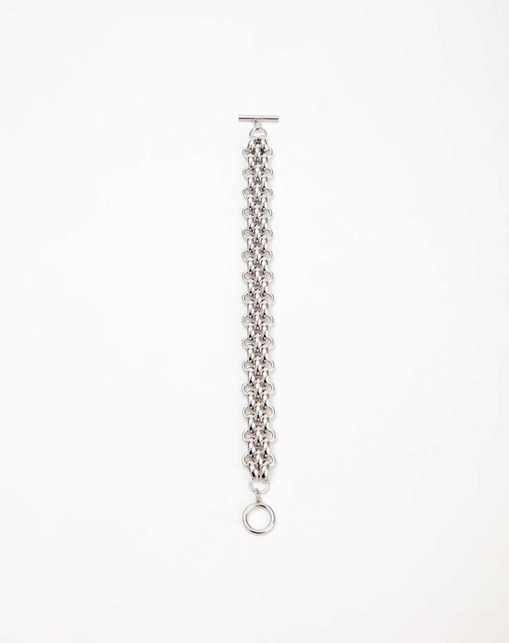 Pulsera cadena múltiple plateada