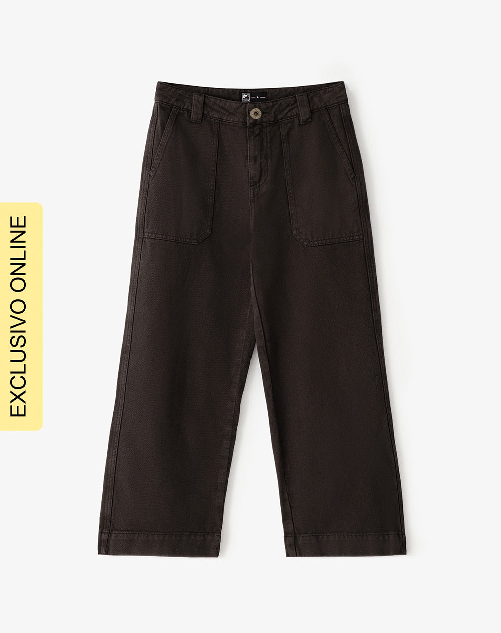 Jean culotte fit tiro medio chocolate