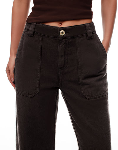 Jean culotte tiro medio 100% algodón chocolate mujer