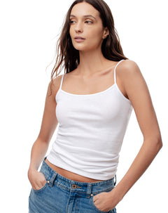 Camisilla slim algodón blanca mujer