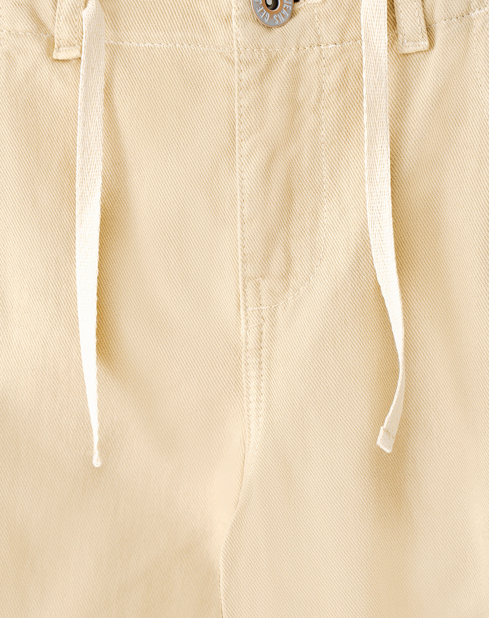 Pantalón wide leg tiro medio drill 100% algodón habano niña