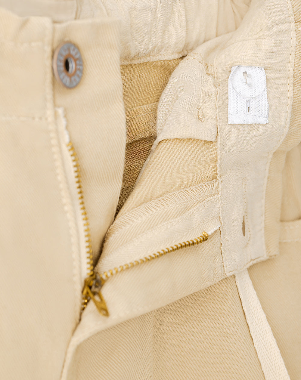 Pantalón wide leg tiro medio drill 100% algodón habano niña