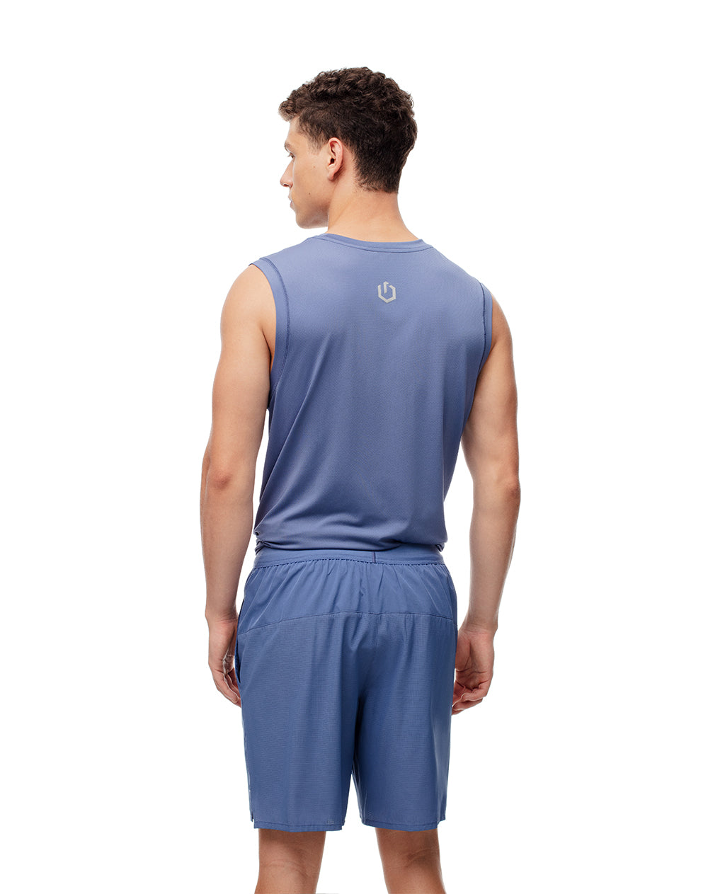 Pantaloneta deportiva secado rápido azul para hombre