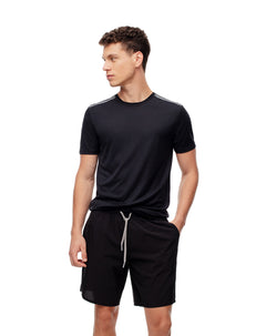 Pantaloneta deportiva secado rápido negra hombre