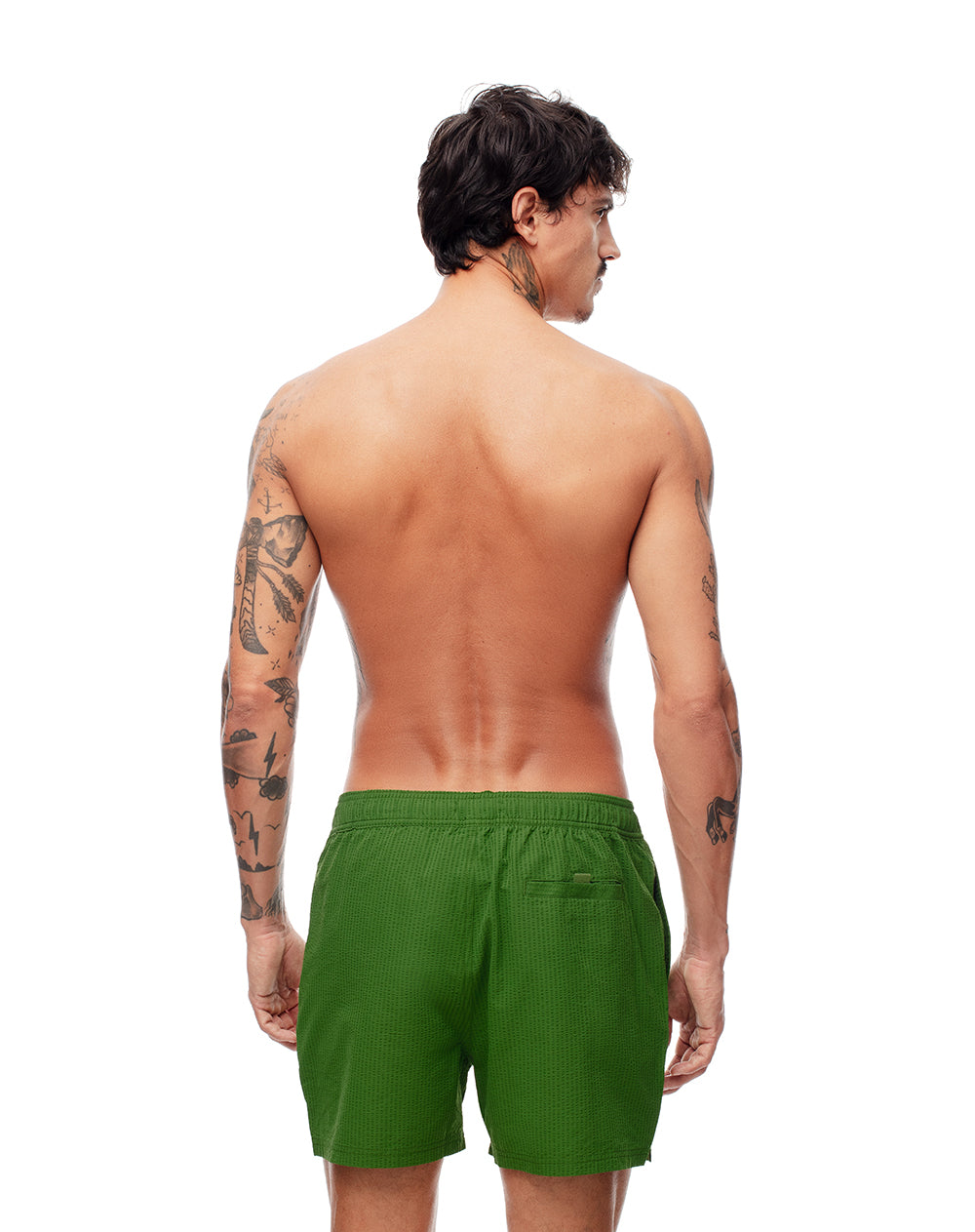 Pantaloneta de baño verde hombre