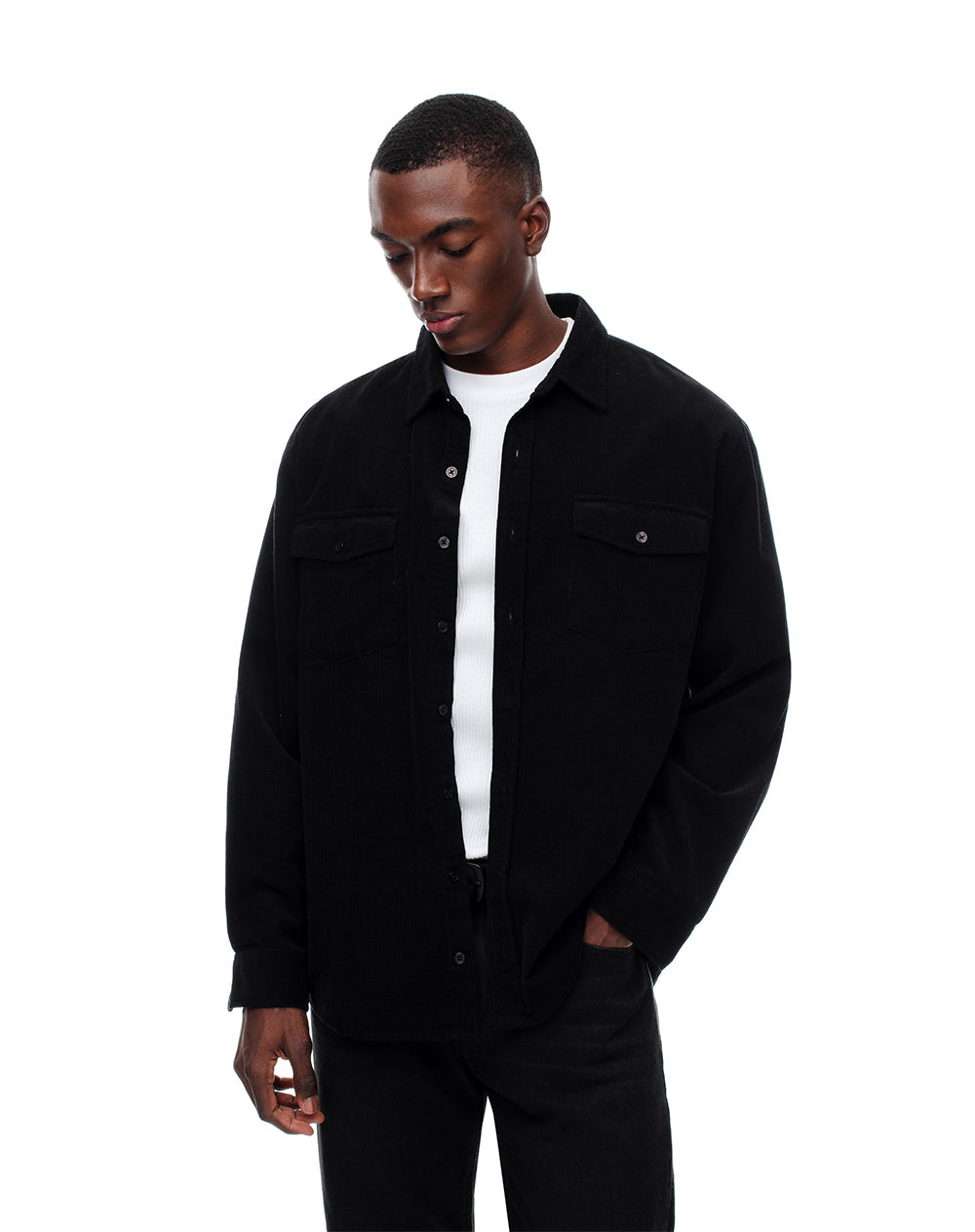 Camisa Negra Camisas 2x1 Camisa Regular Fit Manga Larga Negra