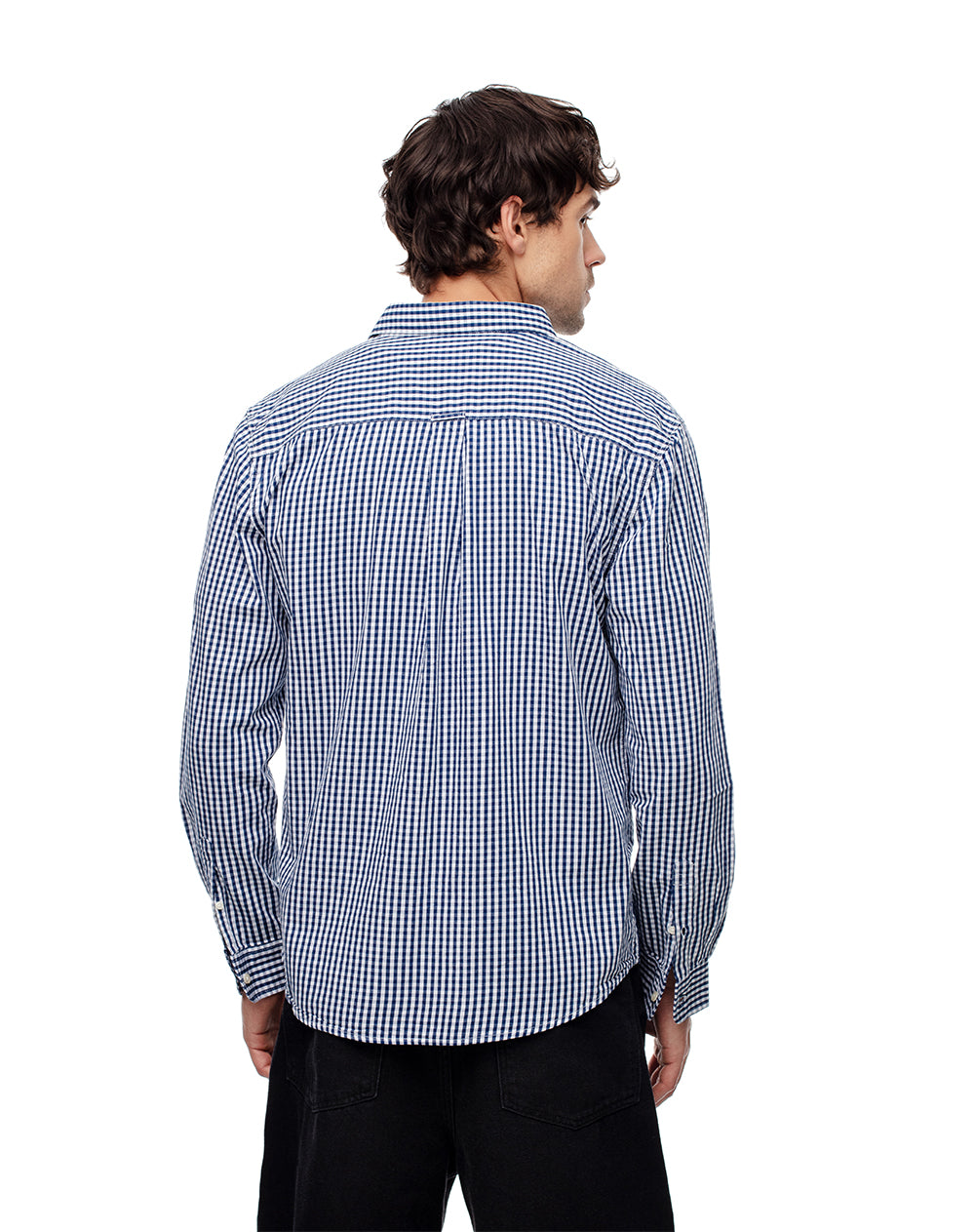 Camisa manga larga regular algodón cuadros hombre