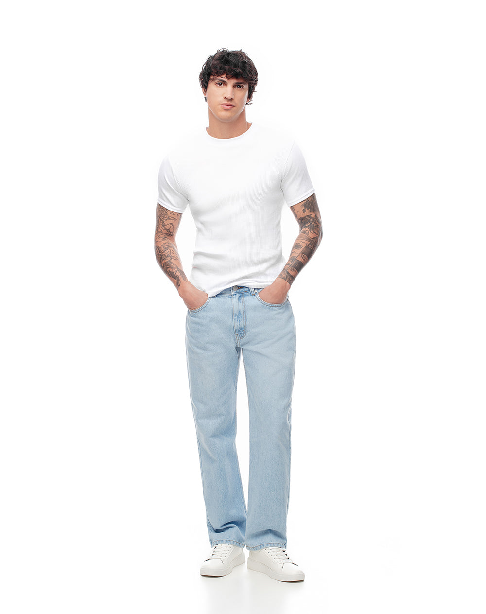 Jean recto índigo claro hombre