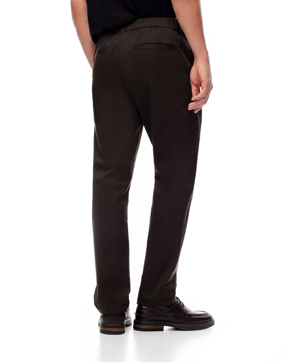 Pantalón chino 98% algodón chocolate hombre