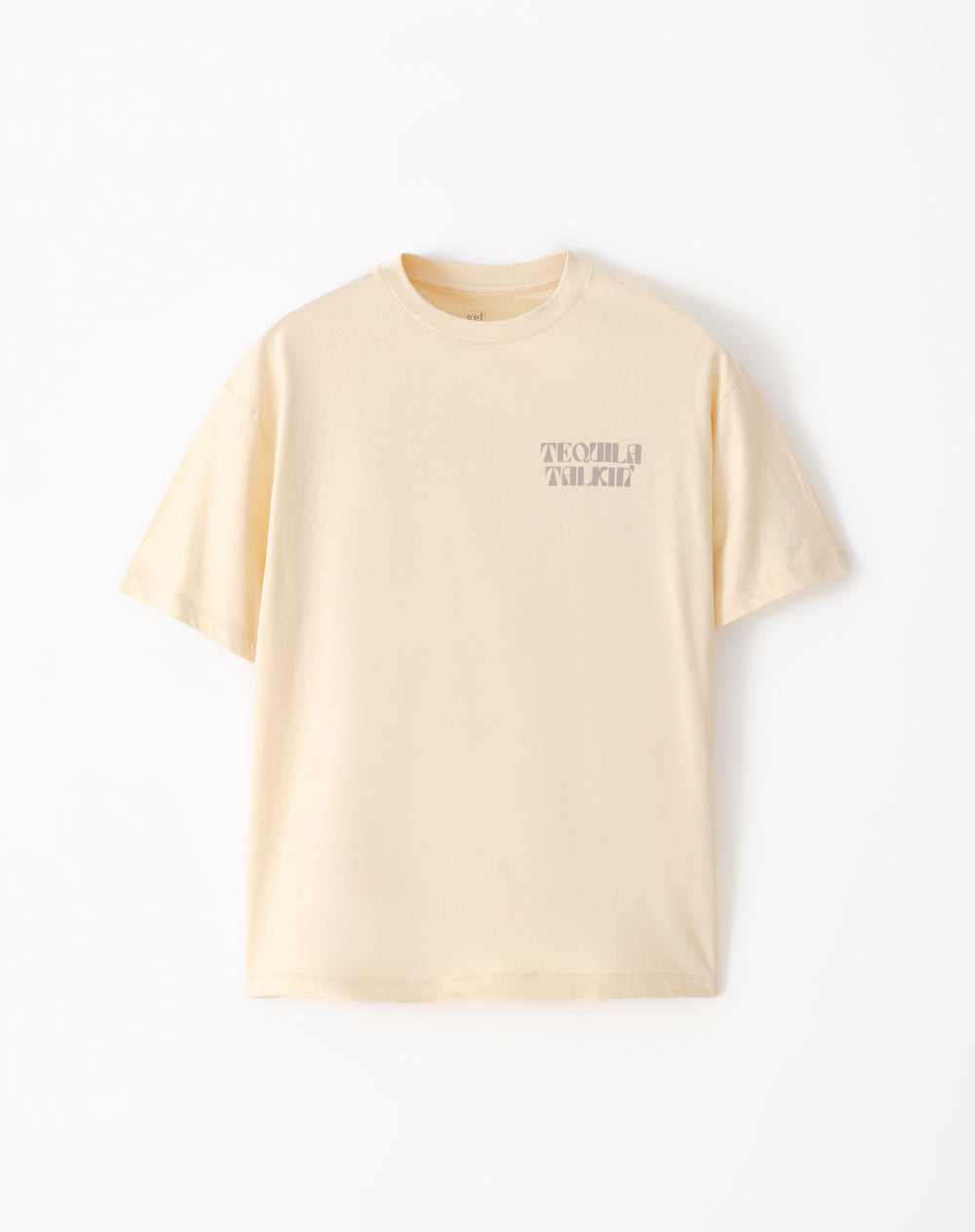 Camiseta regular algodón amarilla estampada hombre