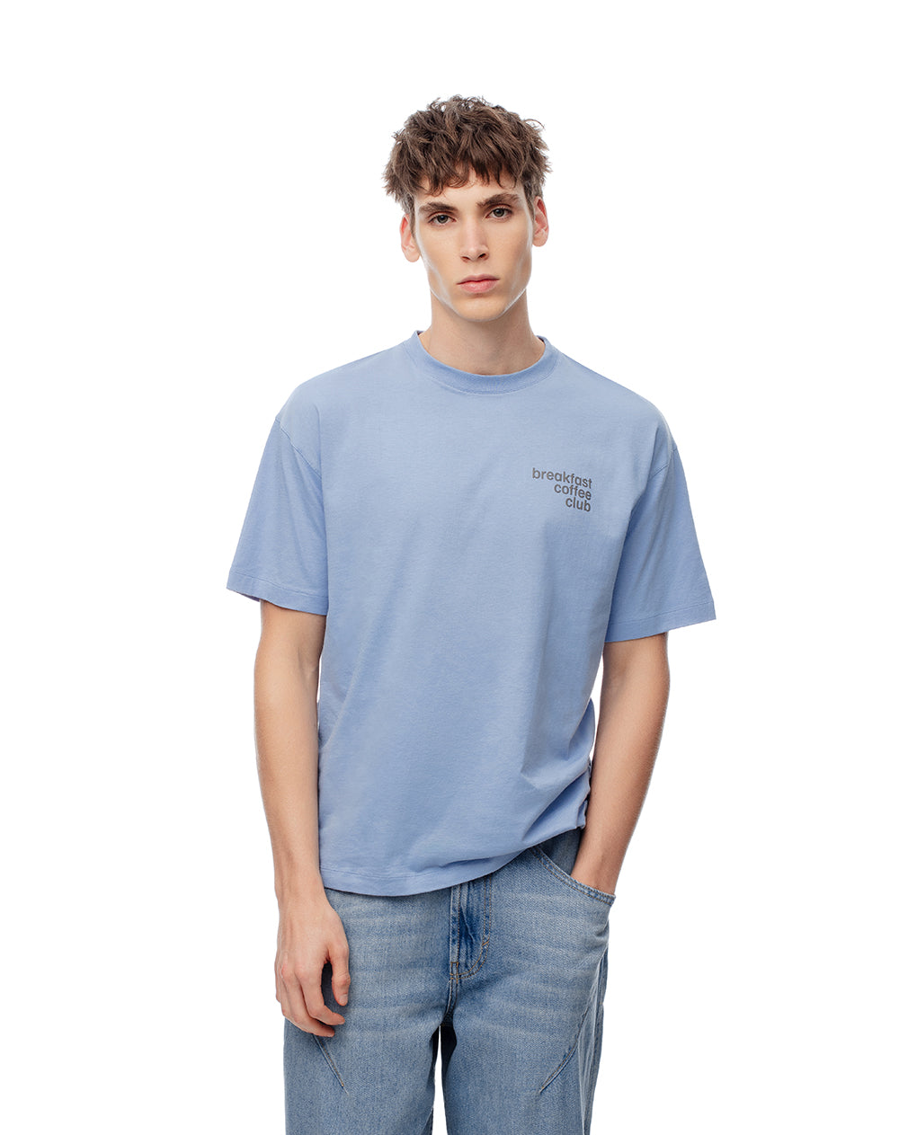 Camiseta regular fit manga corta azul