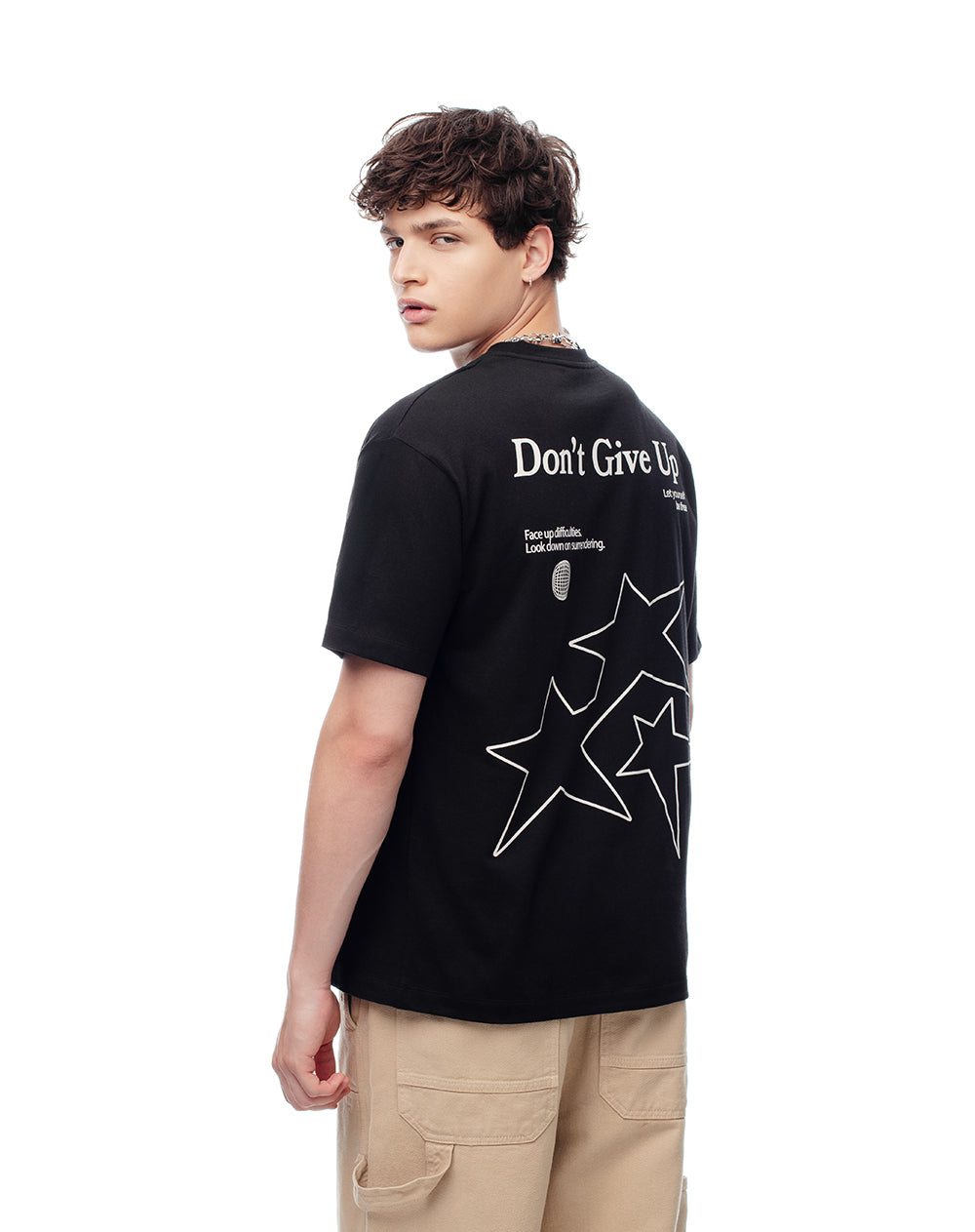 Camiseta regular algodón estampada hombre