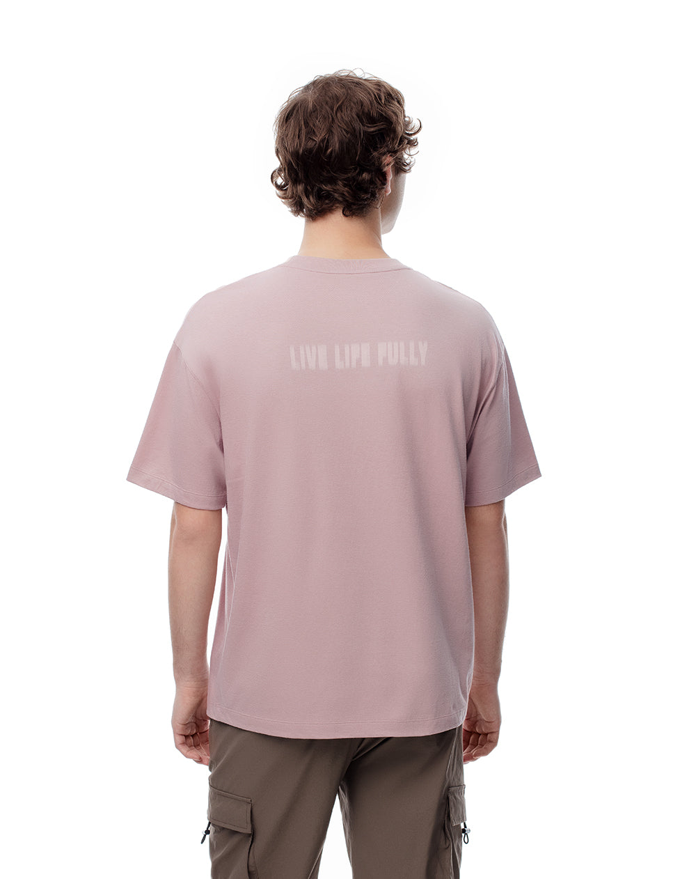 Camiseta regular algodón palo rosa estampada hombre