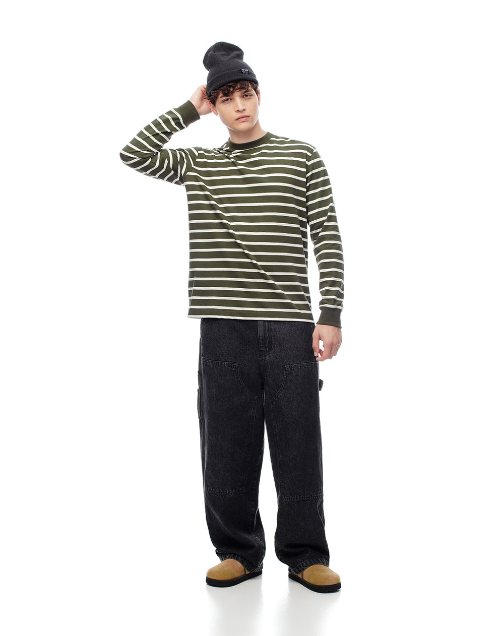 Camibuzo regular algodón rayas hombre