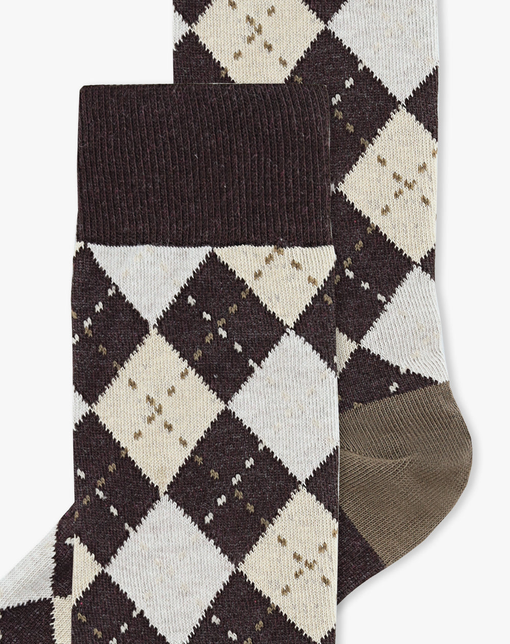 Medias hombre largas cafés rombos