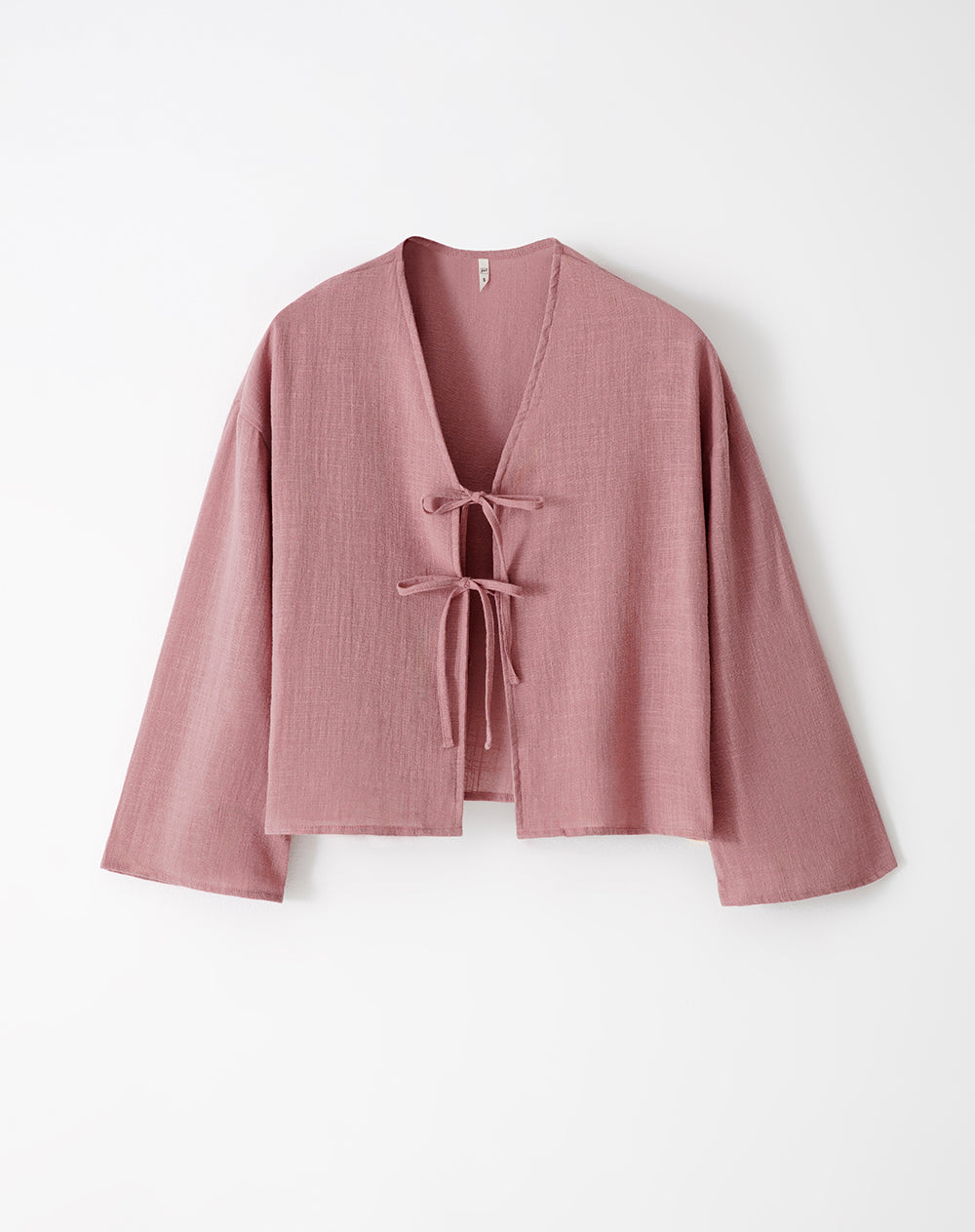 Camisa oversize anudada malva mujer