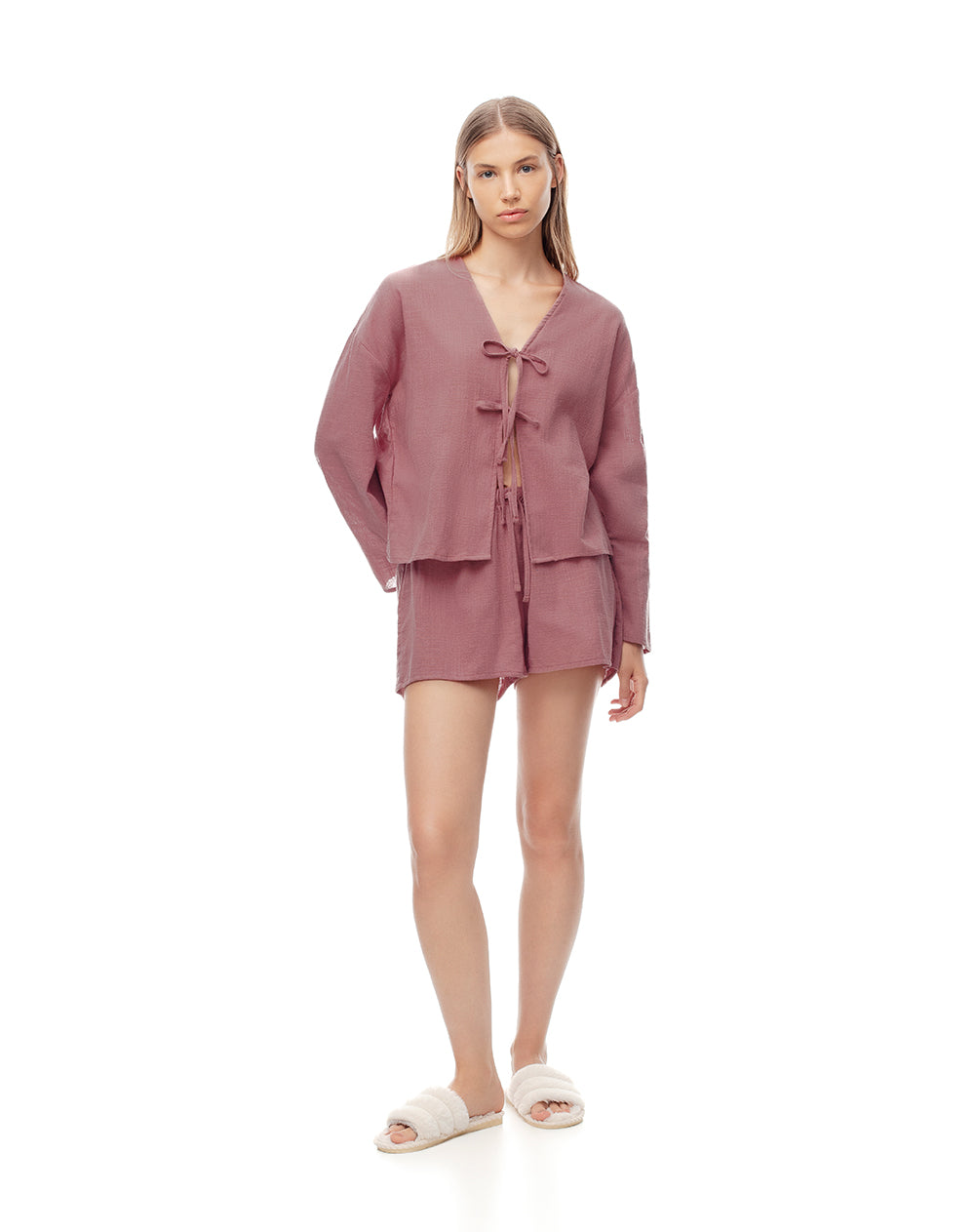 Short algodón malva mujer