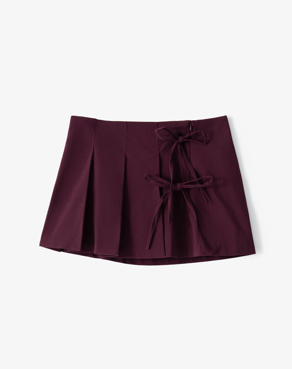 Falda regular tiro medio plisada con short interno vinotinto mujer