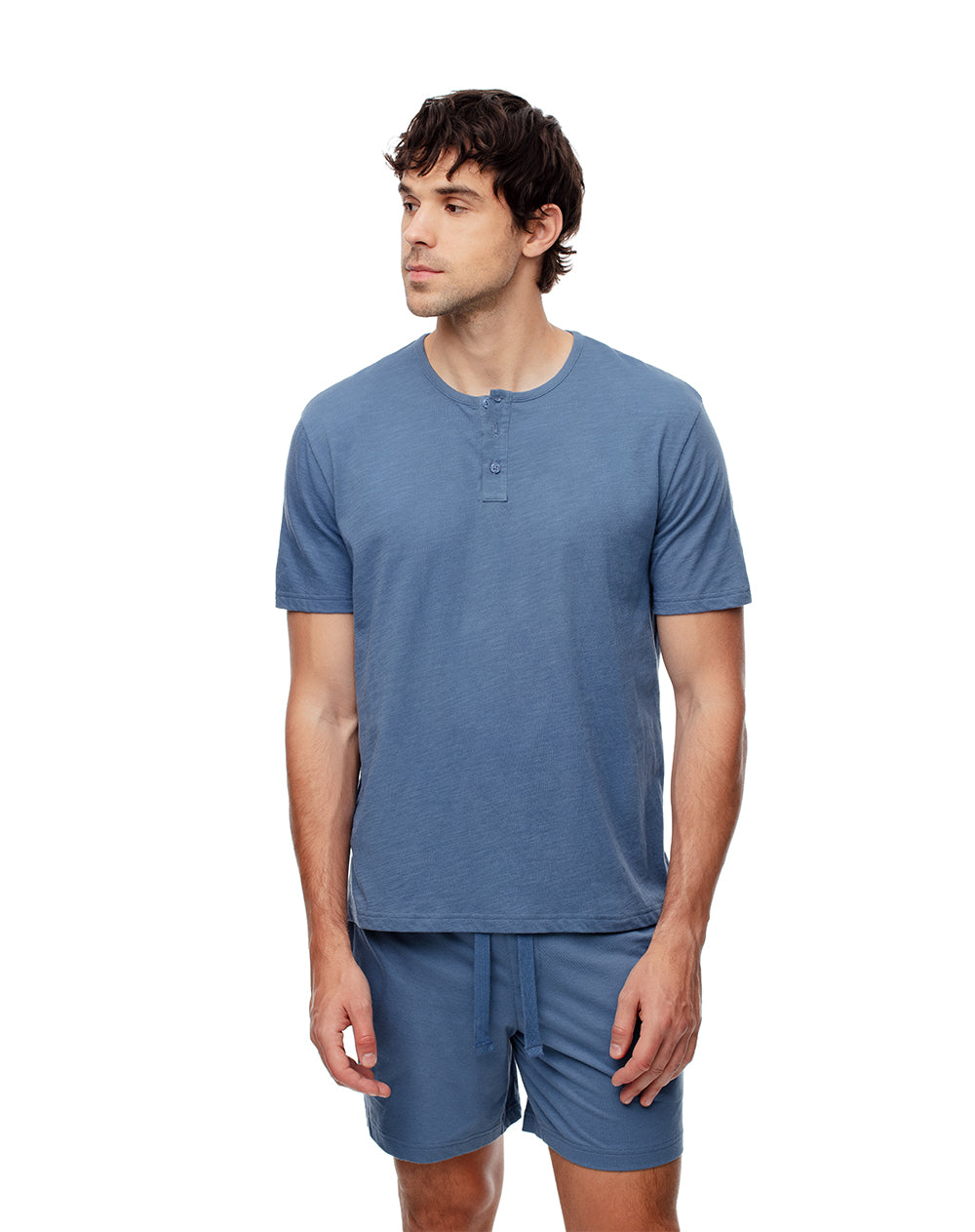 Camiseta relax algodón jersey azul hombre