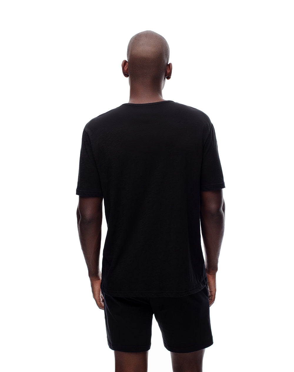 Camiseta regular algodón jersey negra hombre