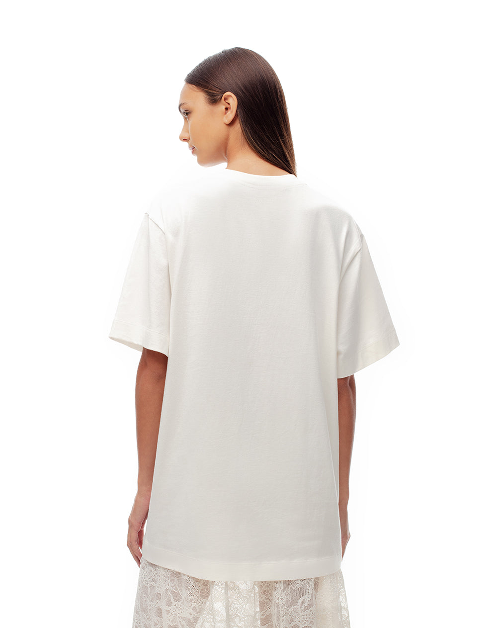 Camiseta oversize algodón cruda estampada mujer