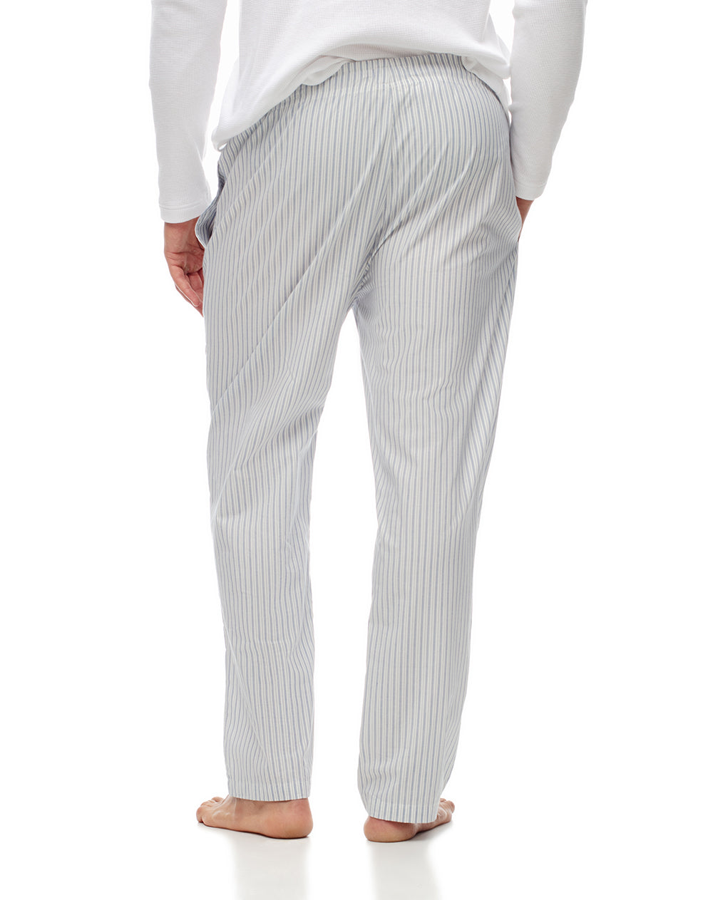 Pantalón regular fit tiro medio azul rayas