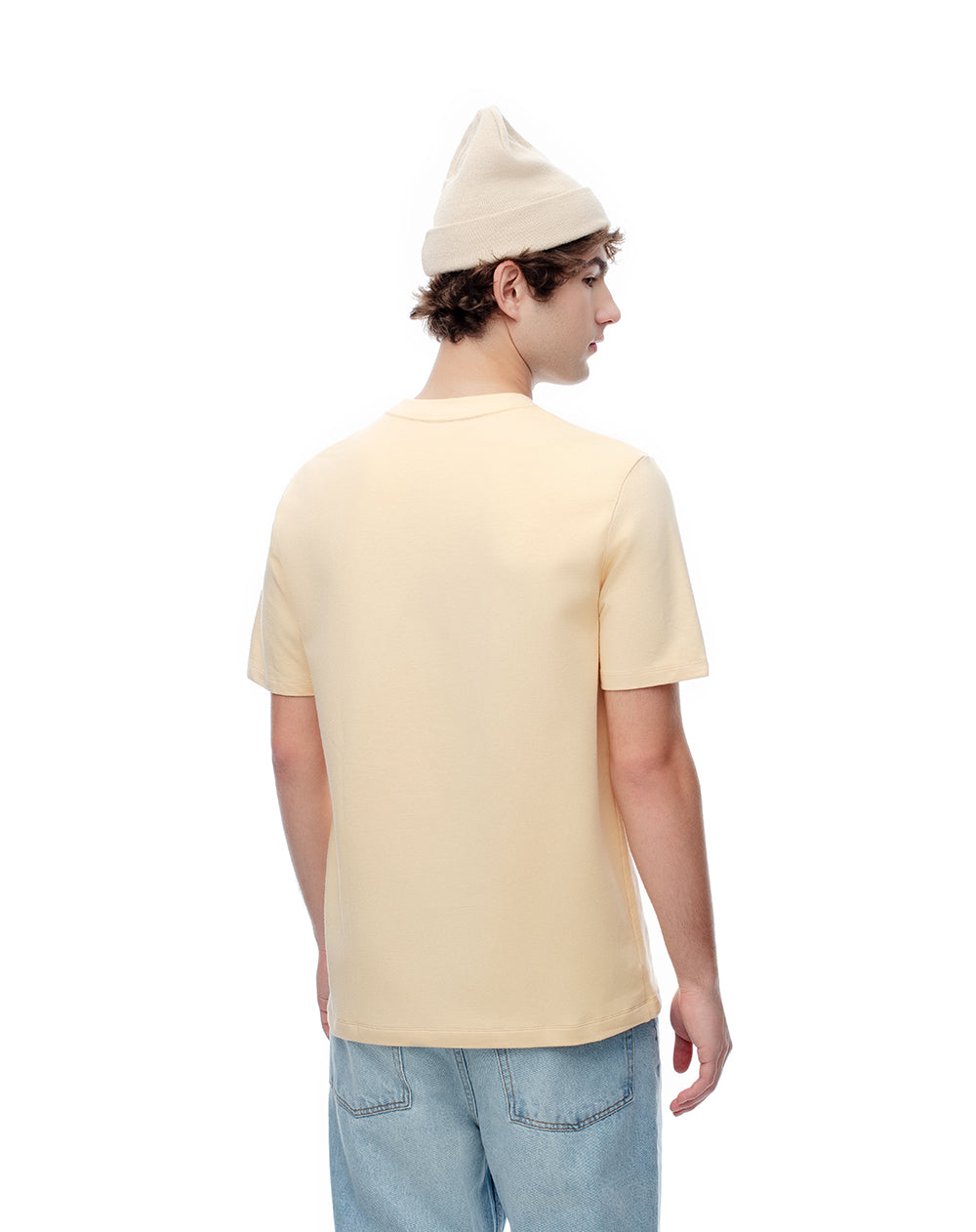 Camiseta regular algodón amarilla hombre
