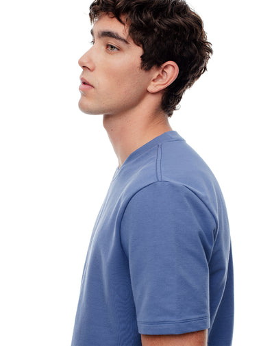 Camiseta oversize algodón azul hombre