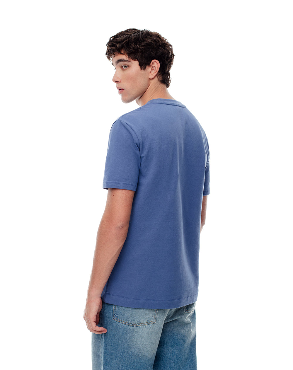 Camiseta oversize algodón azul hombre